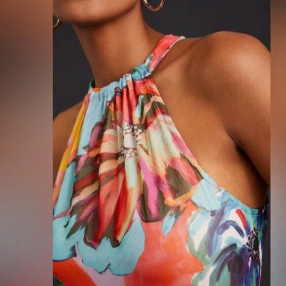 Maeve by Anthropologie - Halter Floral Midi Dress, size M - Picture 2 of 7